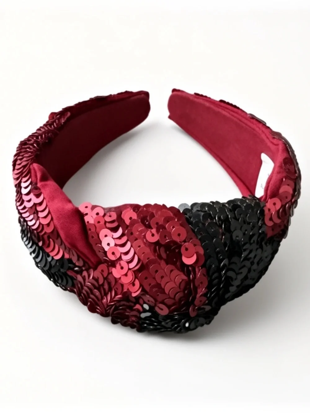 Sequin Embellished Headband - Red and Black NWT